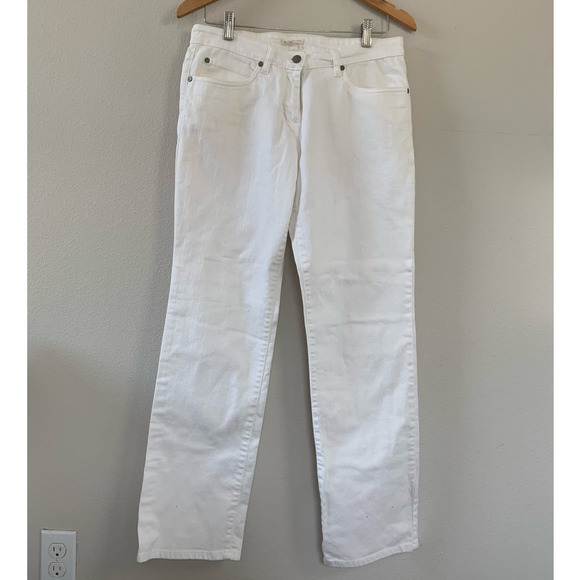 Eileen Fisher High Waist Slim‎ Leg Jeans in White Made in Portugal - Picture 5 of 10